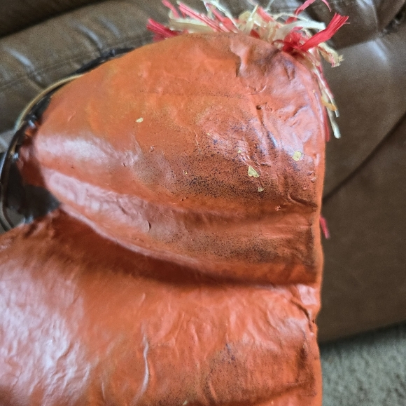 Vintage Halloween Paper Mache Smiling Pumpkin Trio Fall Decoration - Picture 8 of 9